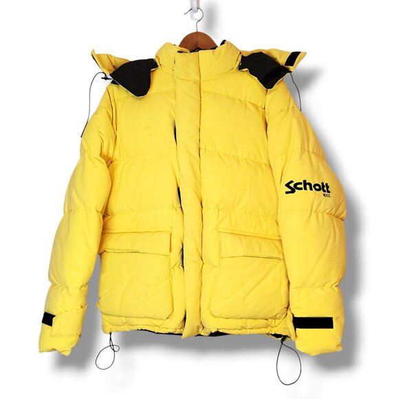 SCHOTT Other - Vintage 90s Schott Down Heavy Puffer Coat Yellow Size M